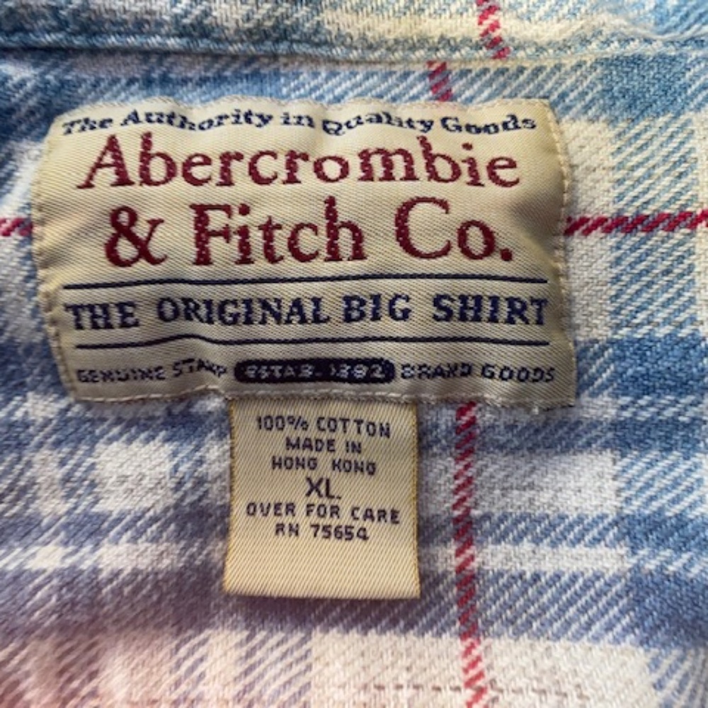 Abercrombie & Fitch Flannel Shirt - XL  "Original Big Shirt" - Picture 7 of 8